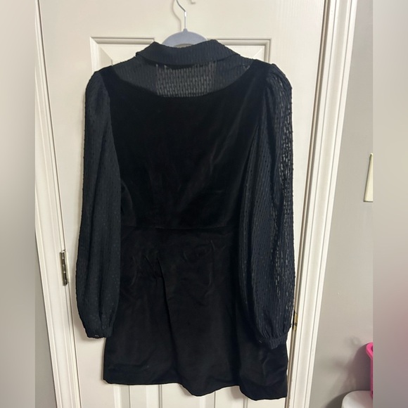Paris Atelier & Other Stories Layered Clover Mini Dress Black Velvet Size 6 NWT - Picture 6 of 6